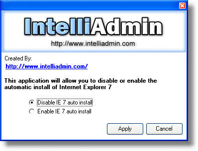 IE7 Automatic Install Disabler screenshot